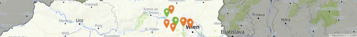 Kartenansicht für Apotheken-Notdienste in der Nähe von Tulln (Niederösterreich)